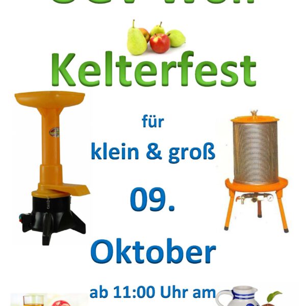 Kelterfest am 09. Oktober 2022 am DGH Wolf